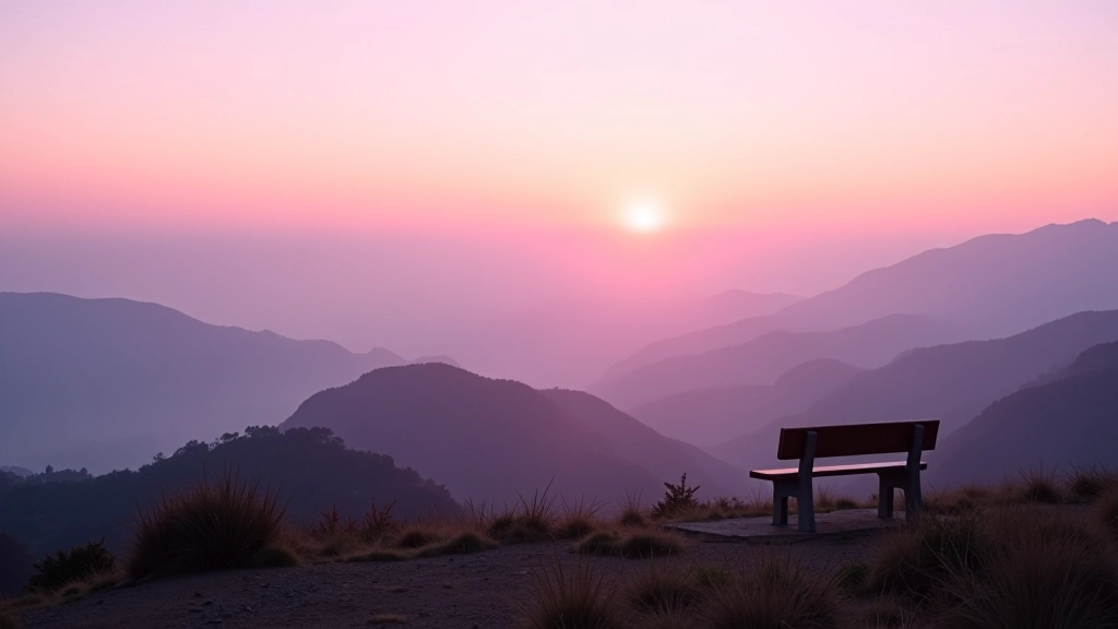 Amanecer tranquilo con cielo rosado y pocos visitantes en los miradores de Cerro de Punta
